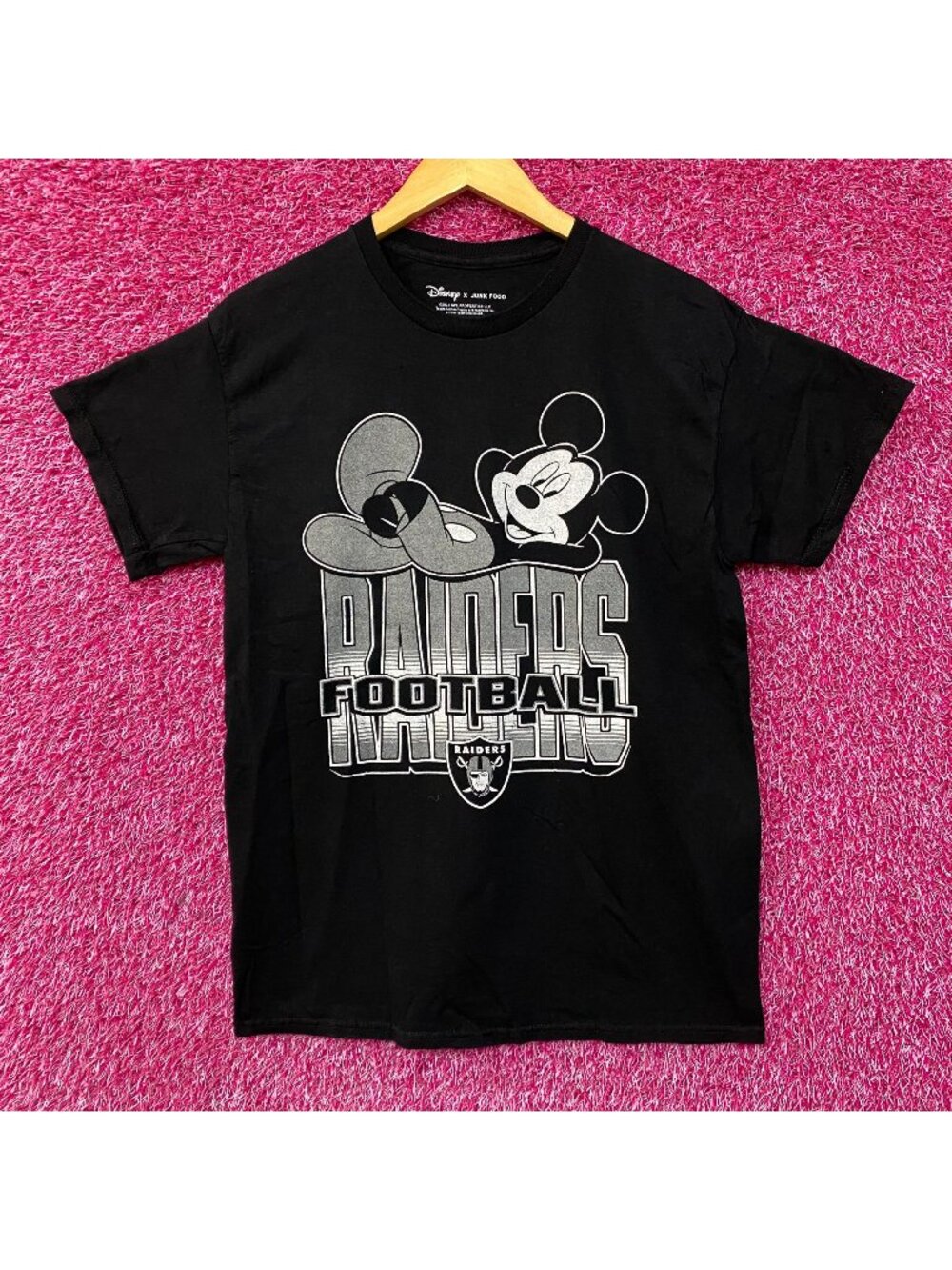 Disney x Junk Food Football Raiders Mickey Mouse T-Shirt Small